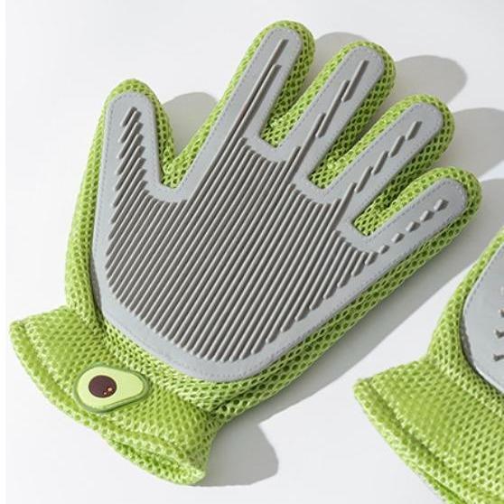2-in-1 Pet Grooming Gloves – Deshedding Brush & Massage Gloves for Cats & Dogs