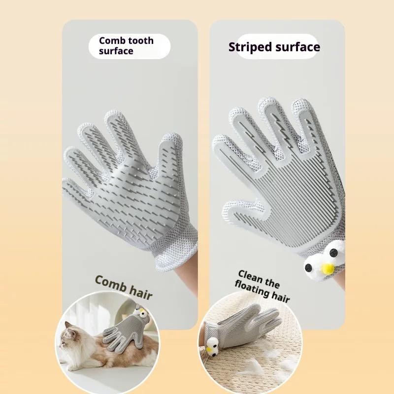 2-in-1 Pet Grooming Gloves – Deshedding Brush & Massage Gloves for Cats & Dogs