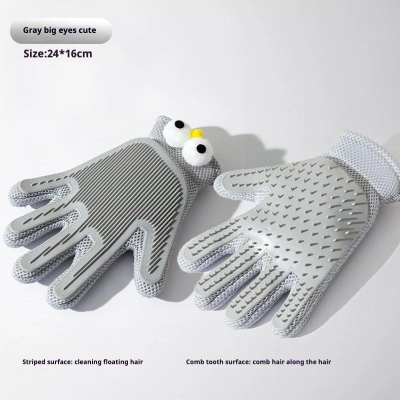 2-in-1 Pet Grooming Gloves – Deshedding Brush & Massage Gloves for Cats & Dogs