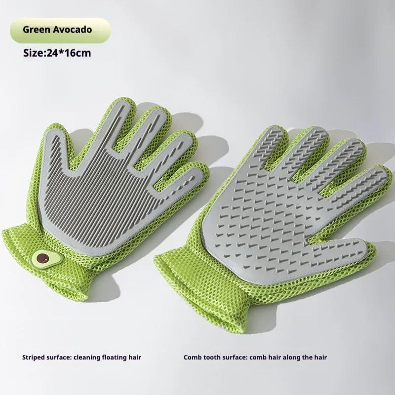 2-in-1 Pet Grooming Gloves – Deshedding Brush & Massage Gloves for Cats & Dogs